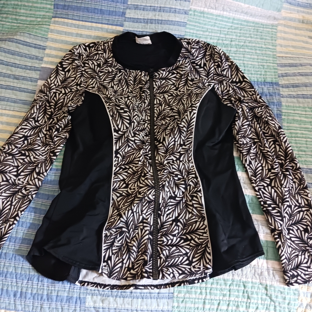 Long sleeve Full Zip Swim Top